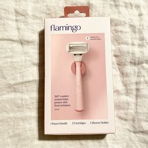 NWT Flamingo Rose Pink Women's 5-Blade Razor • 1 handle, 2 blades